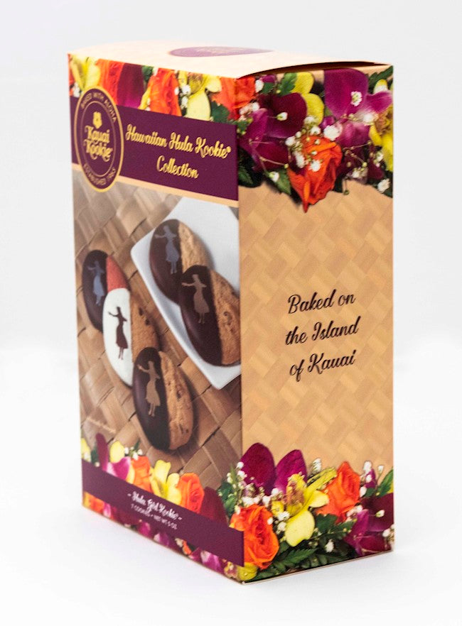 Kauai Kookie: Hula Girl Cookie Collection Hand Dipped Chocolate Covered (7 pc) in Hula Box